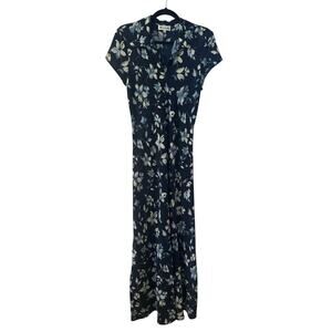 Noe Floral Maxi Shirt Dress Y2K Romantic Size Large Fits Small